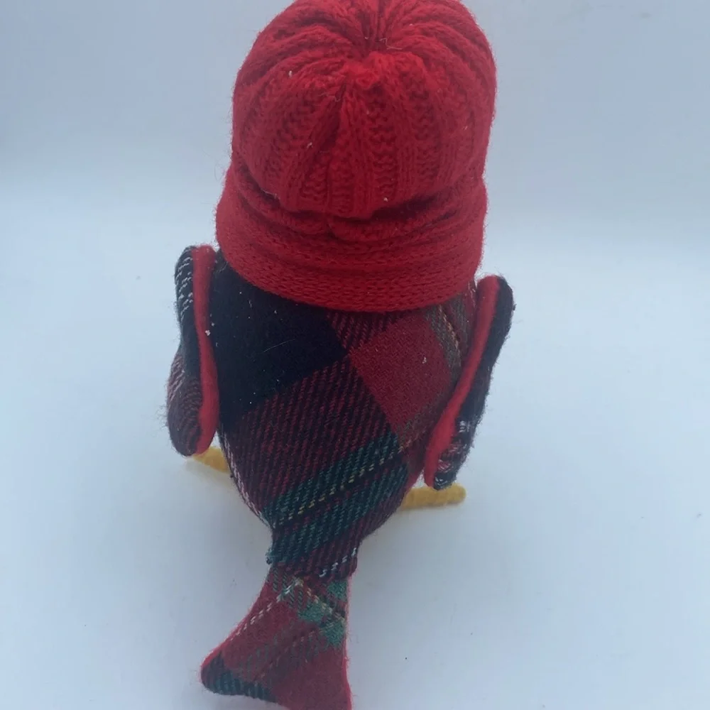 2017 Target Christmas Winter Wonderland Featherly Friends bird red plaid 7”